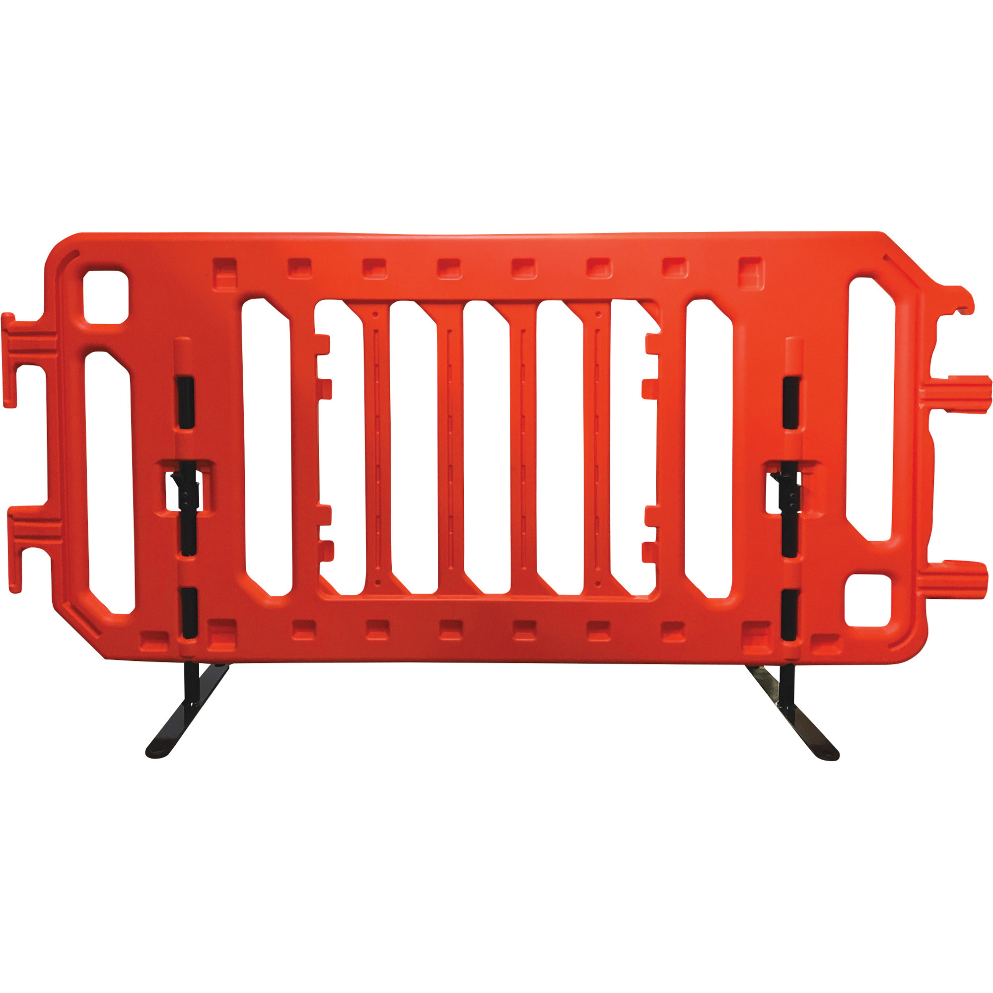 Plasticade Crowcade Deluxe Parade Barricade with Anti-Trip Feet, Orange, 86in.L x 3in.D x 39 1/2in.H, Model# 2007-O